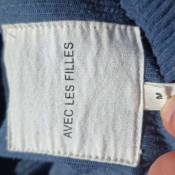 AVEC LES FILLES ▪︎ Women's Teal Corduroy Shacket, Size Medium - Picture 8 of 10